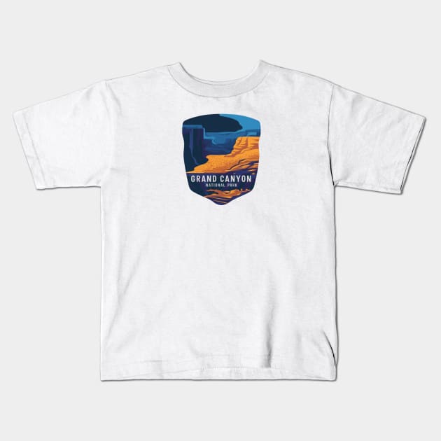 Grand Canyon National Park Abstract Emblem Kids T-Shirt by Perspektiva